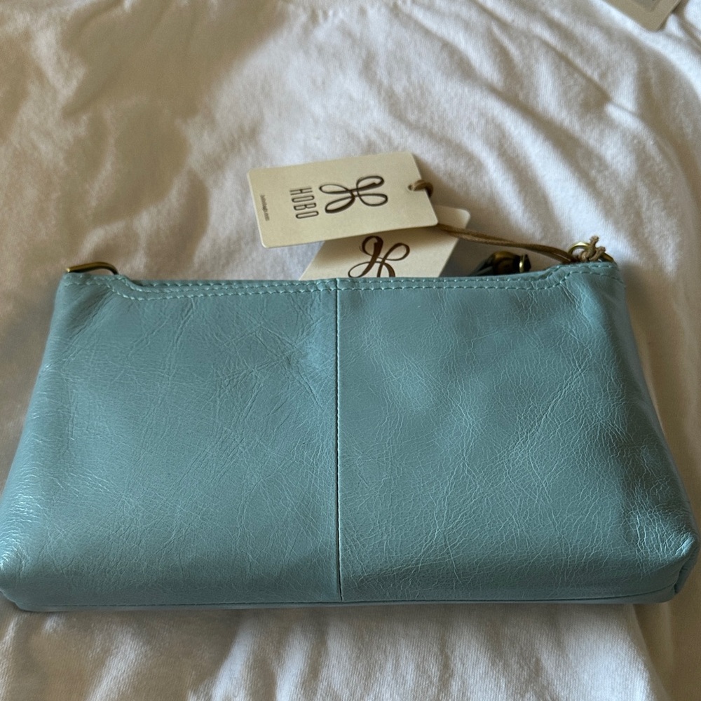 HOBO Light Blue Leather Wristlet